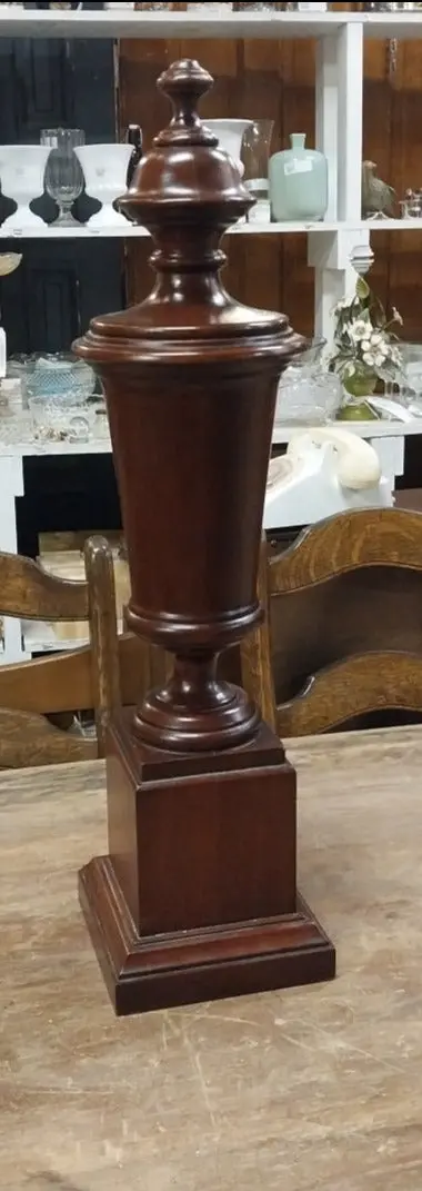 Large Wood Finial On Base 1