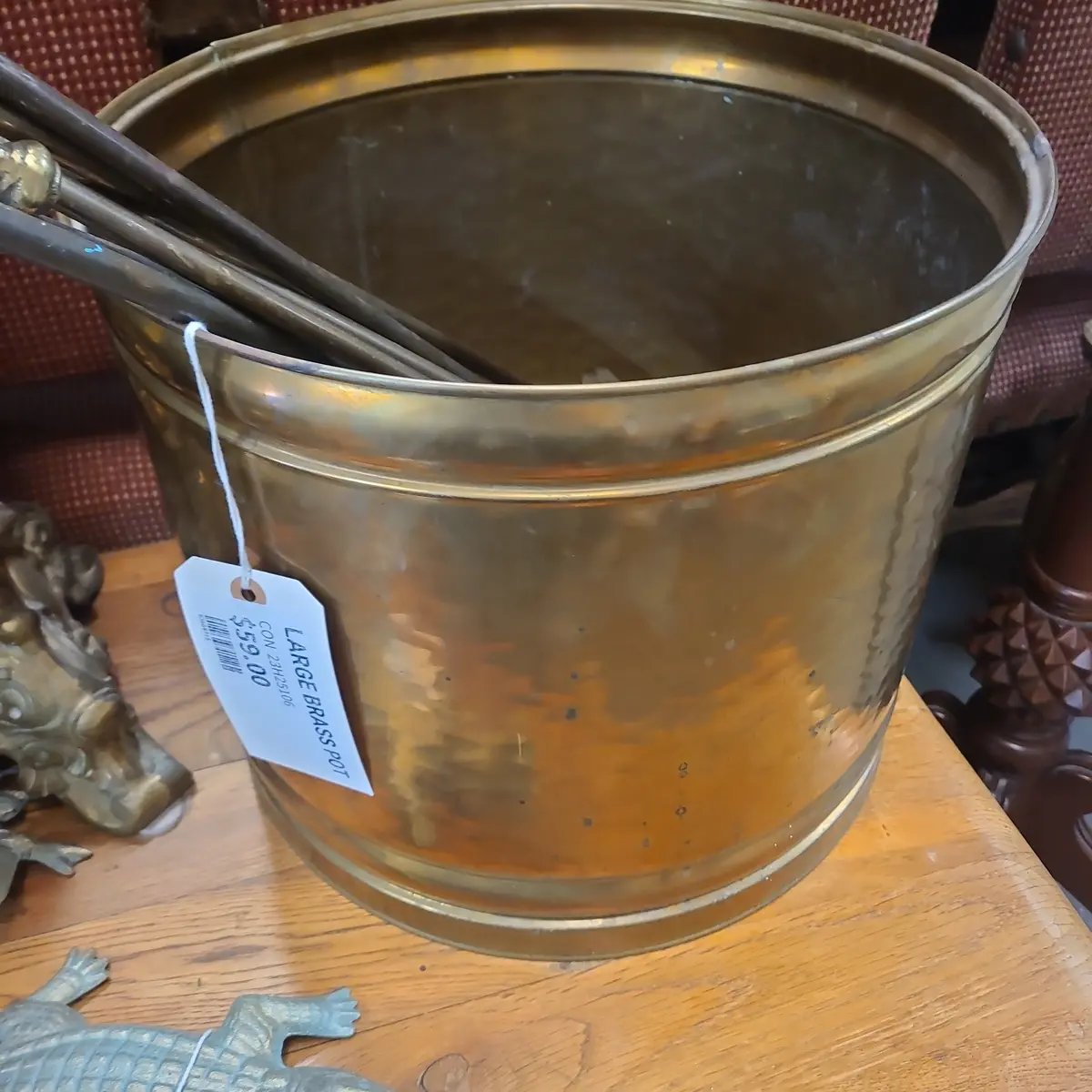 Large Brass Pot 1