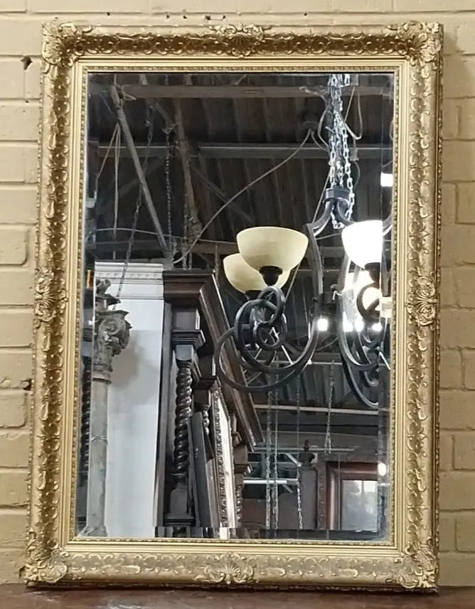 Gilt Framed Beveled Glass Mirror 1