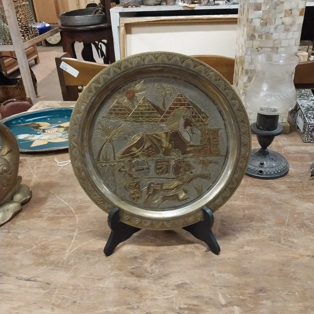 Copper And Brass Sphynx Tray 1