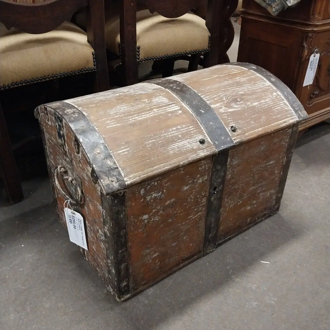 Small Dome Top Trunk With Iron Straps 1
