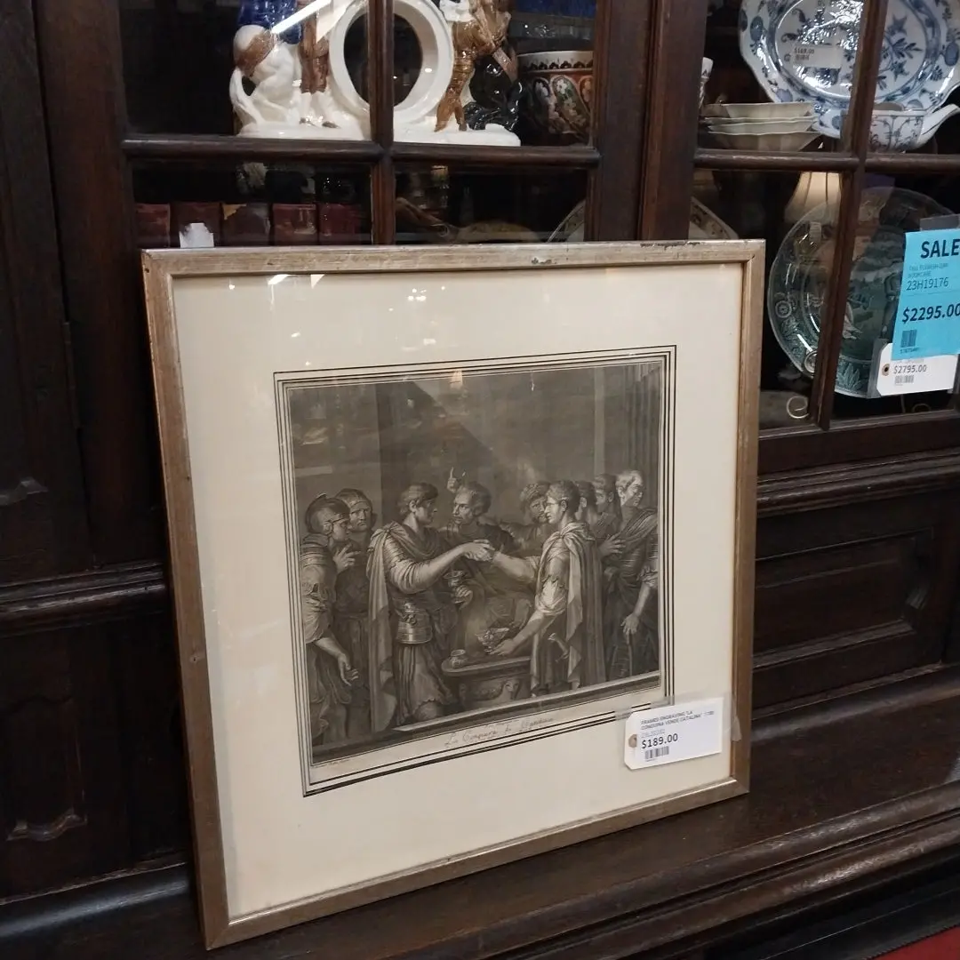 Framed Engraving "La Conguina Vende Catalina"  1780 1