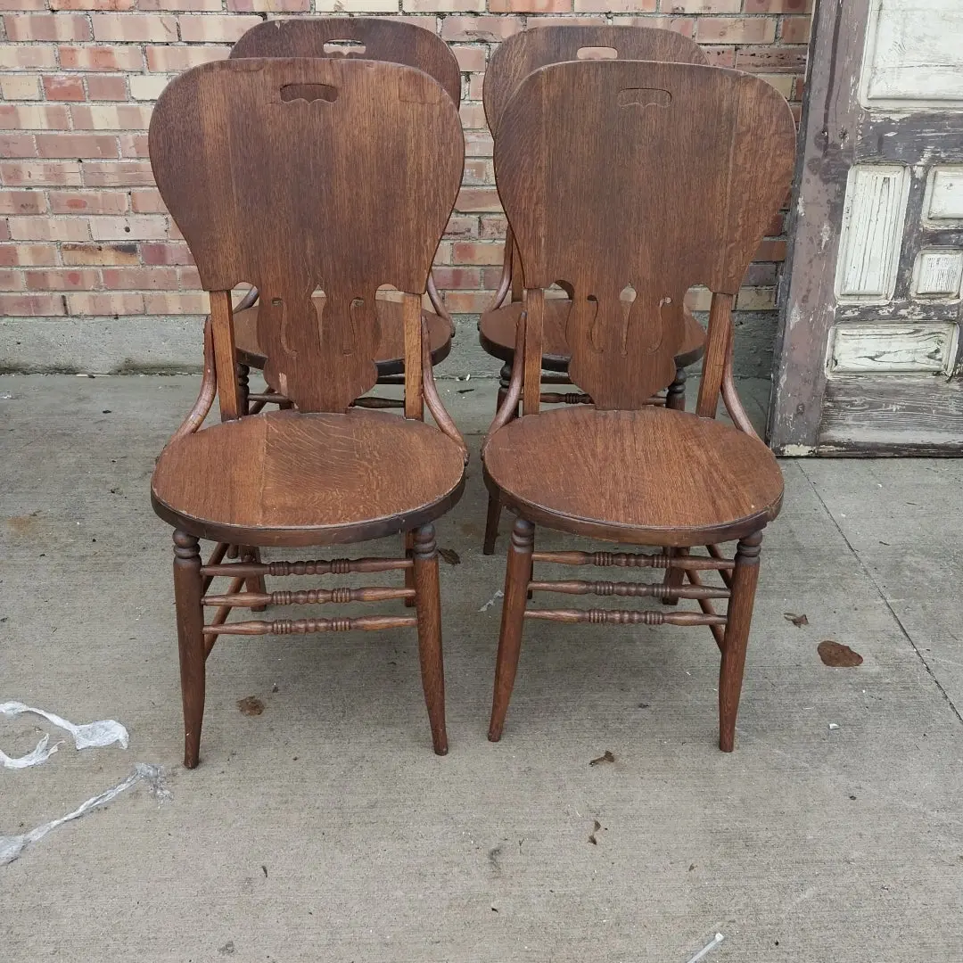 Set Of 4 Bentwood Chairs -As Found 1