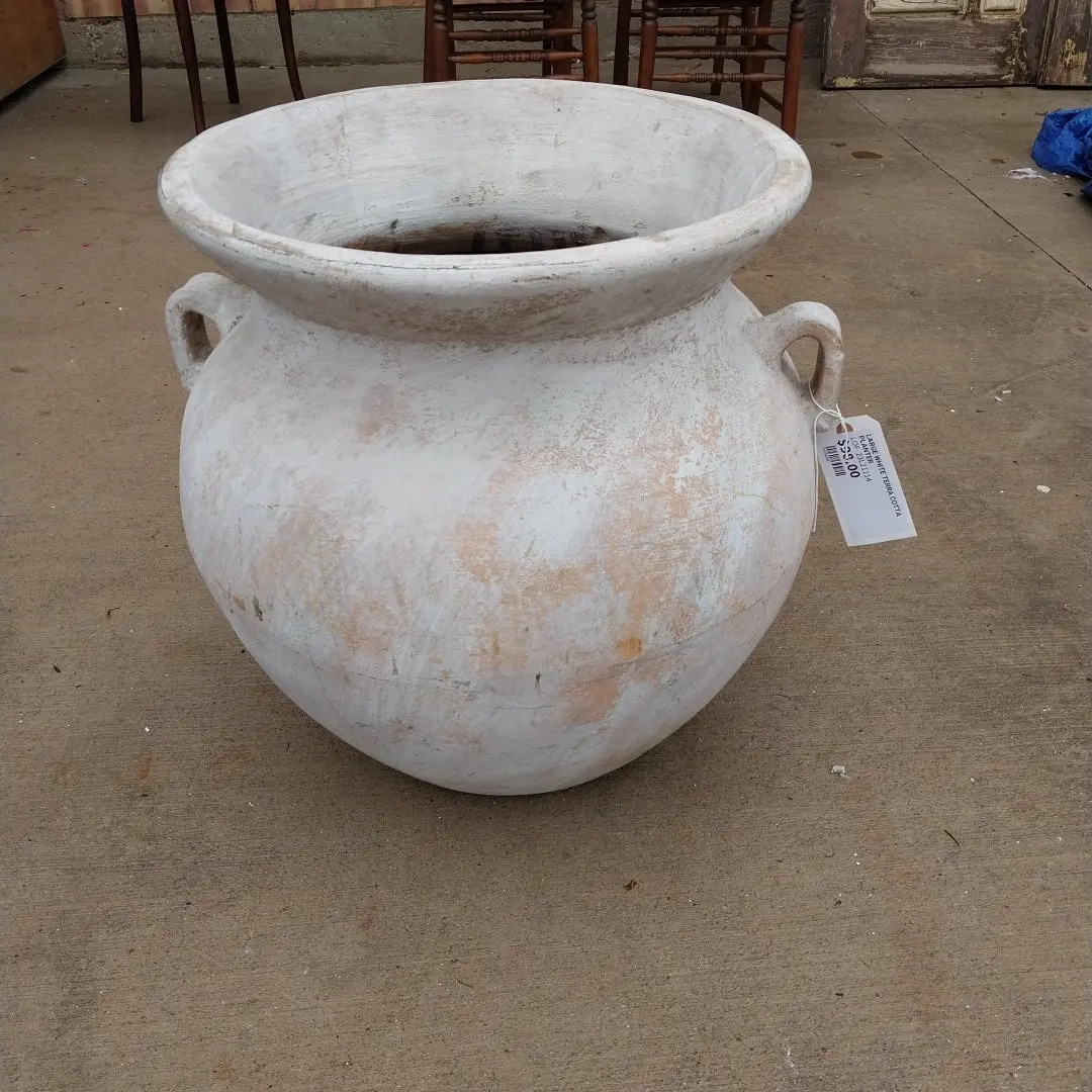 Large White Terra Cotta Planter 1