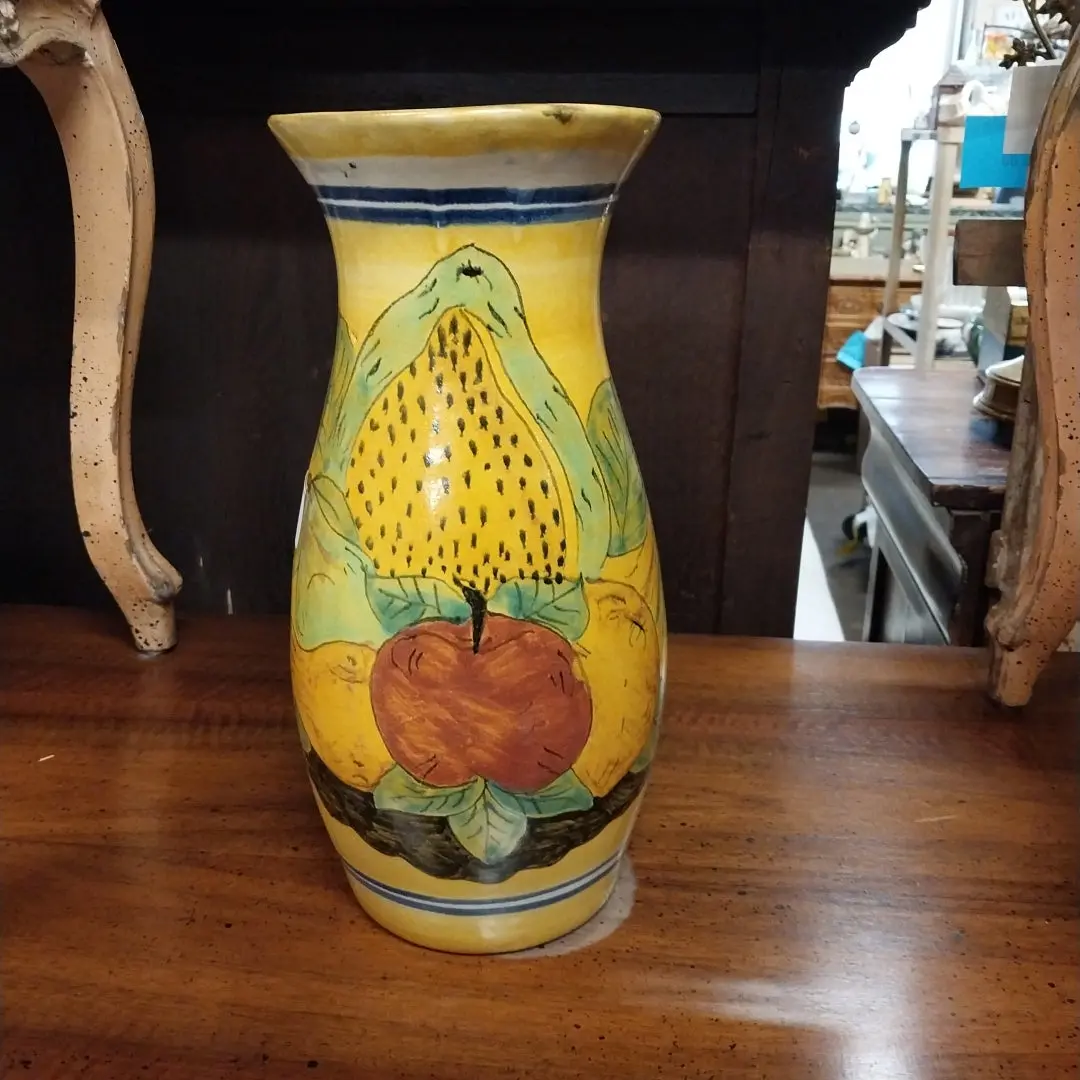 Colorful Glazed Mexican Terra Cotta Vase 1