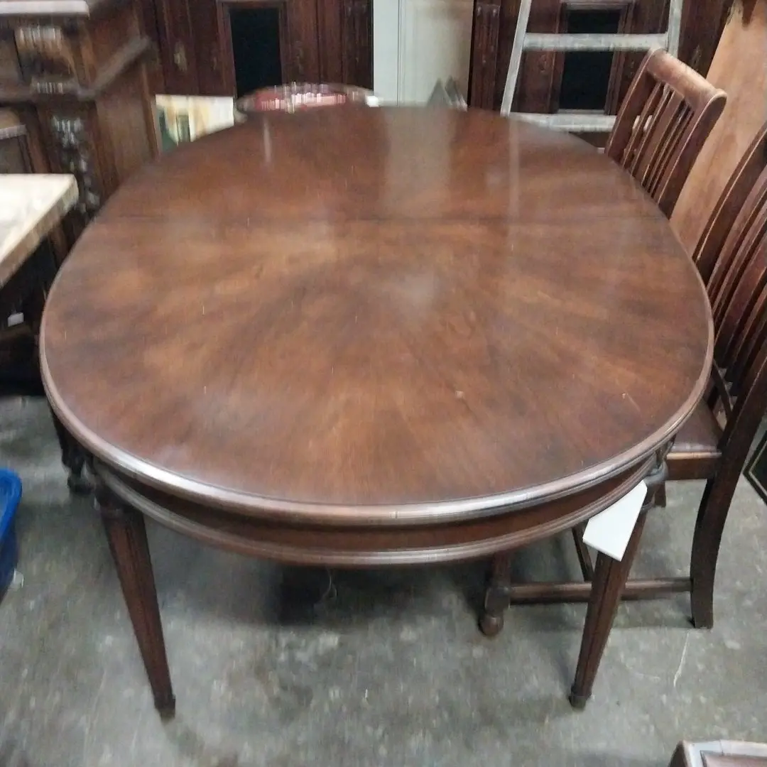 Louis Xvi Oval Mahogany Table With 2 Leaves 1