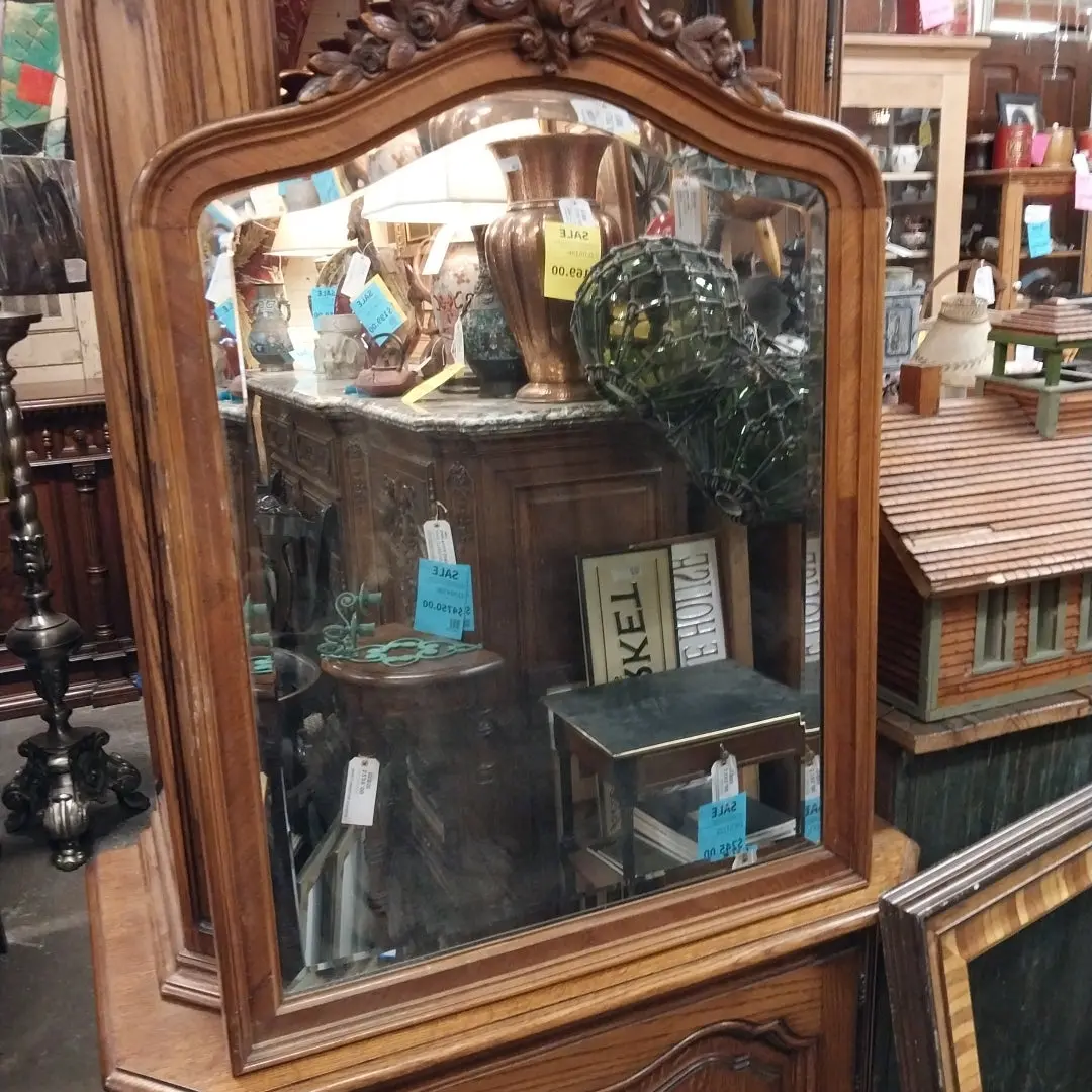 Small Walnut Louis Xv Wall Mirror 1
