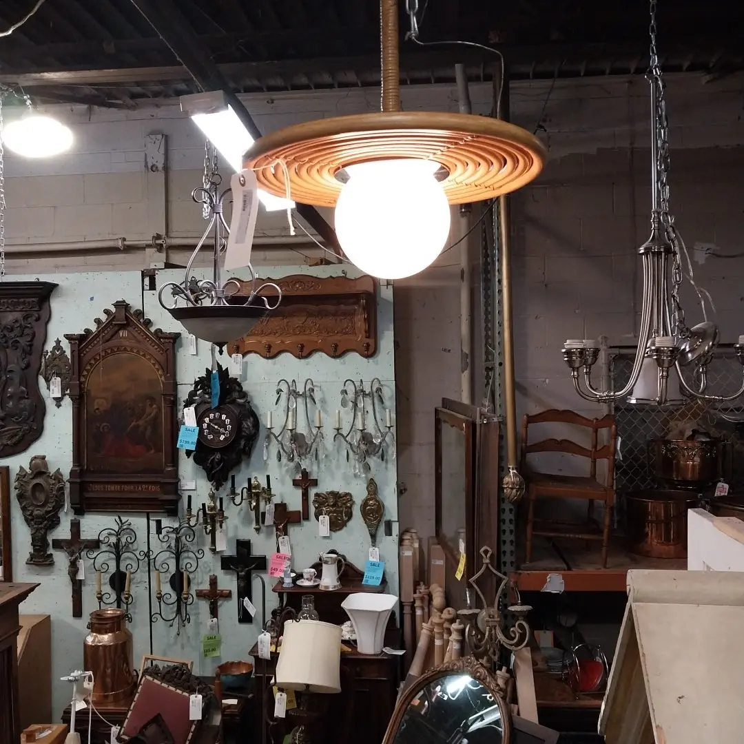 Hanging Globe Lamp With Bamboo Shade 1