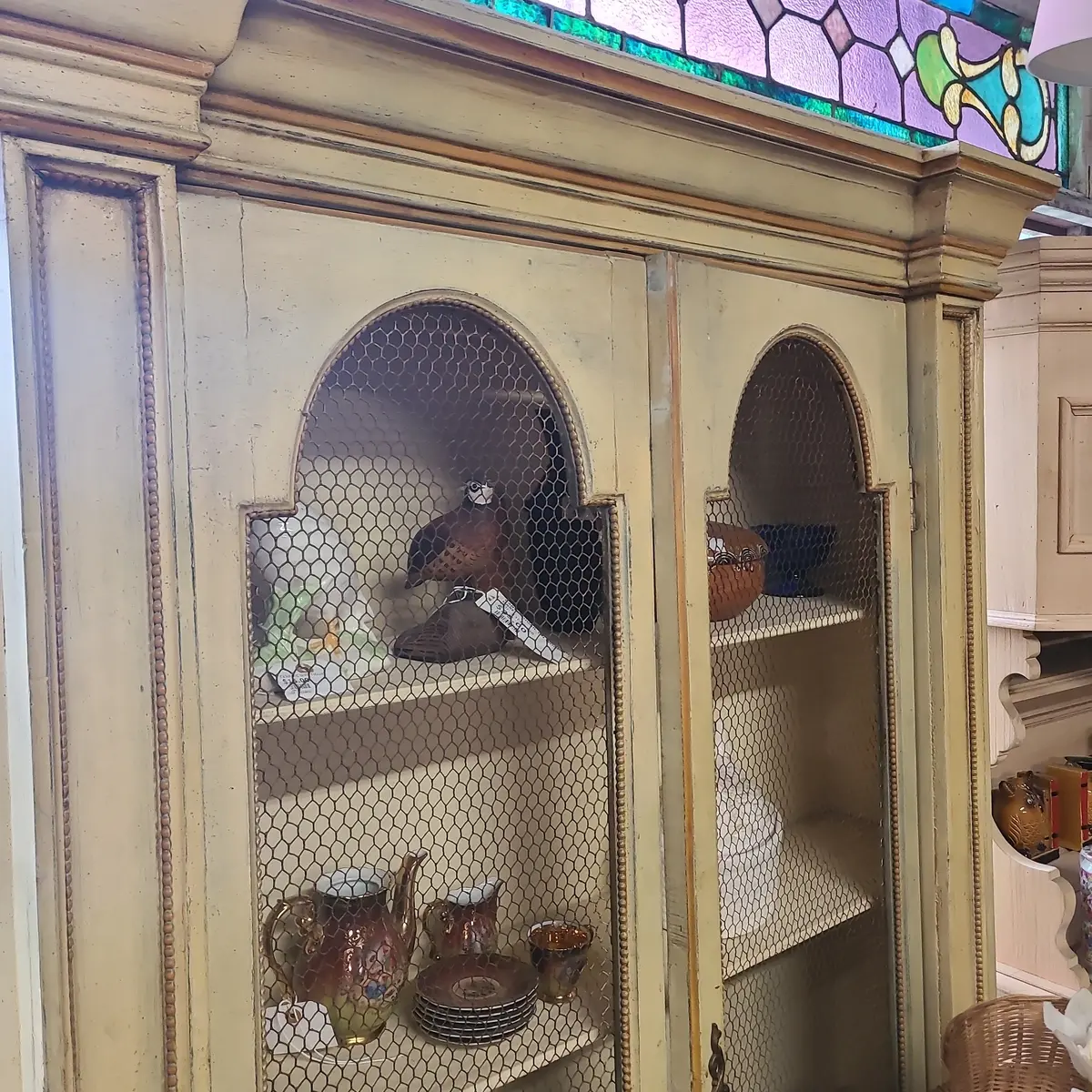 Italian 2 Door Ochre Color Bookcase 1