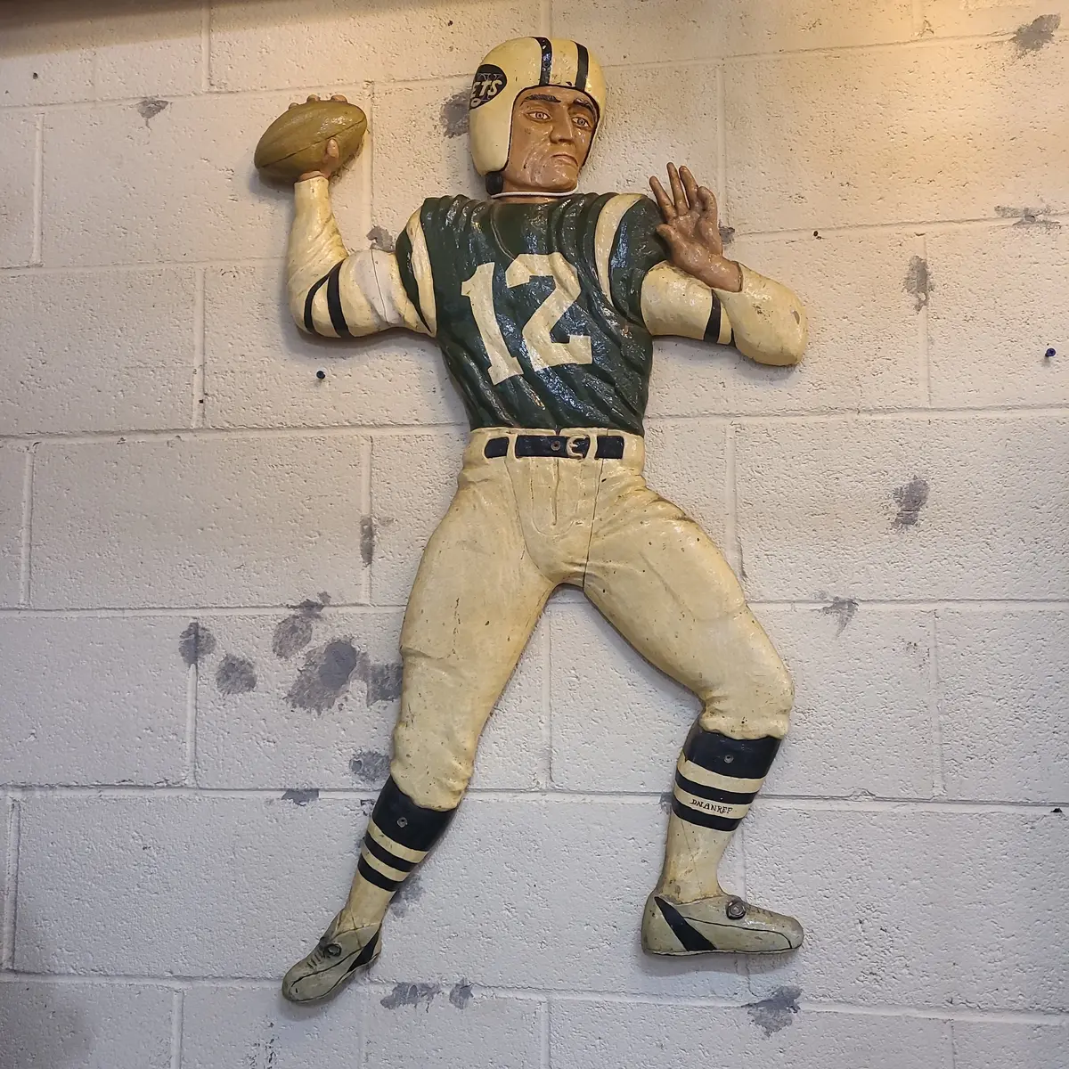 Carved Wood Football Player 1