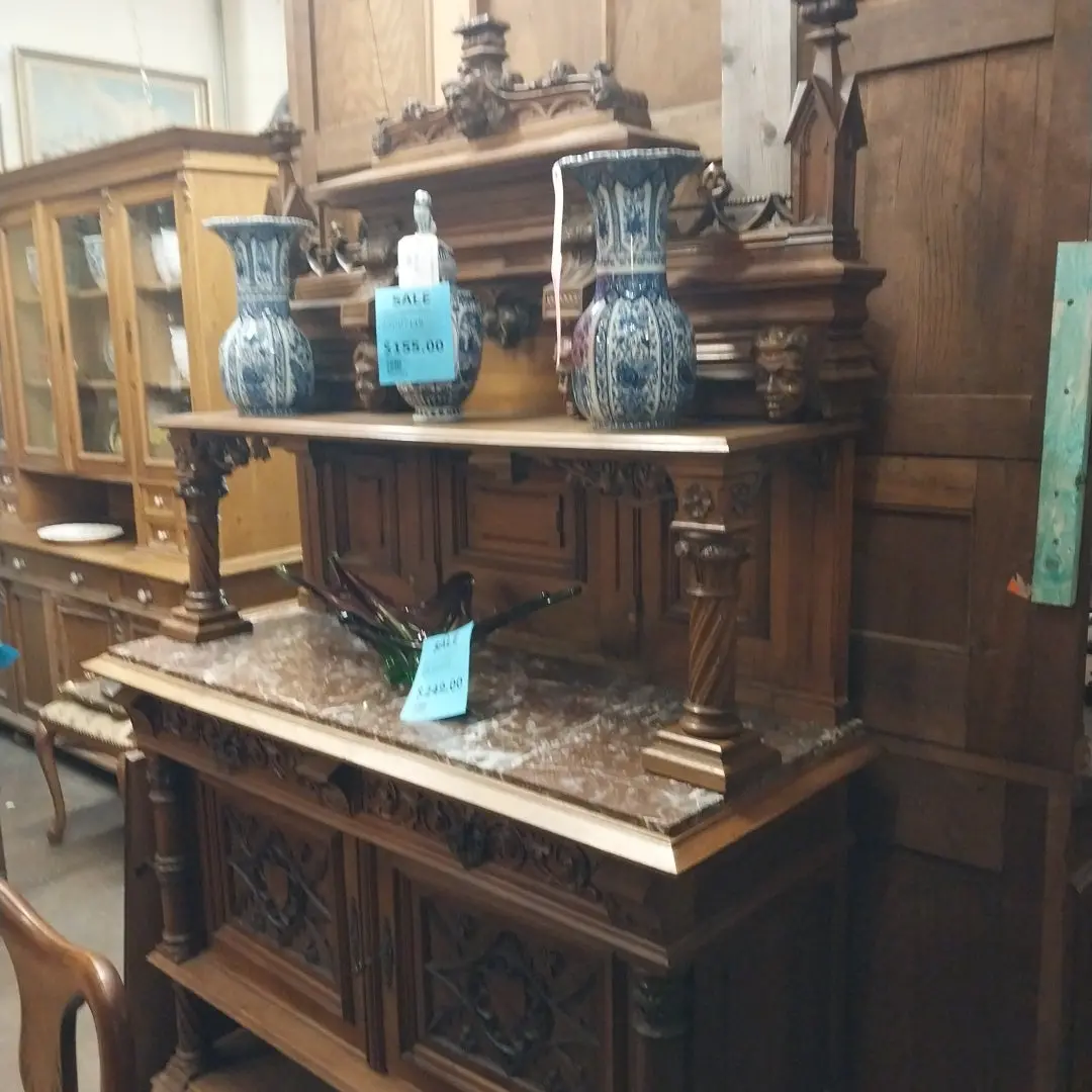 French Gothic Marble Top Server 1