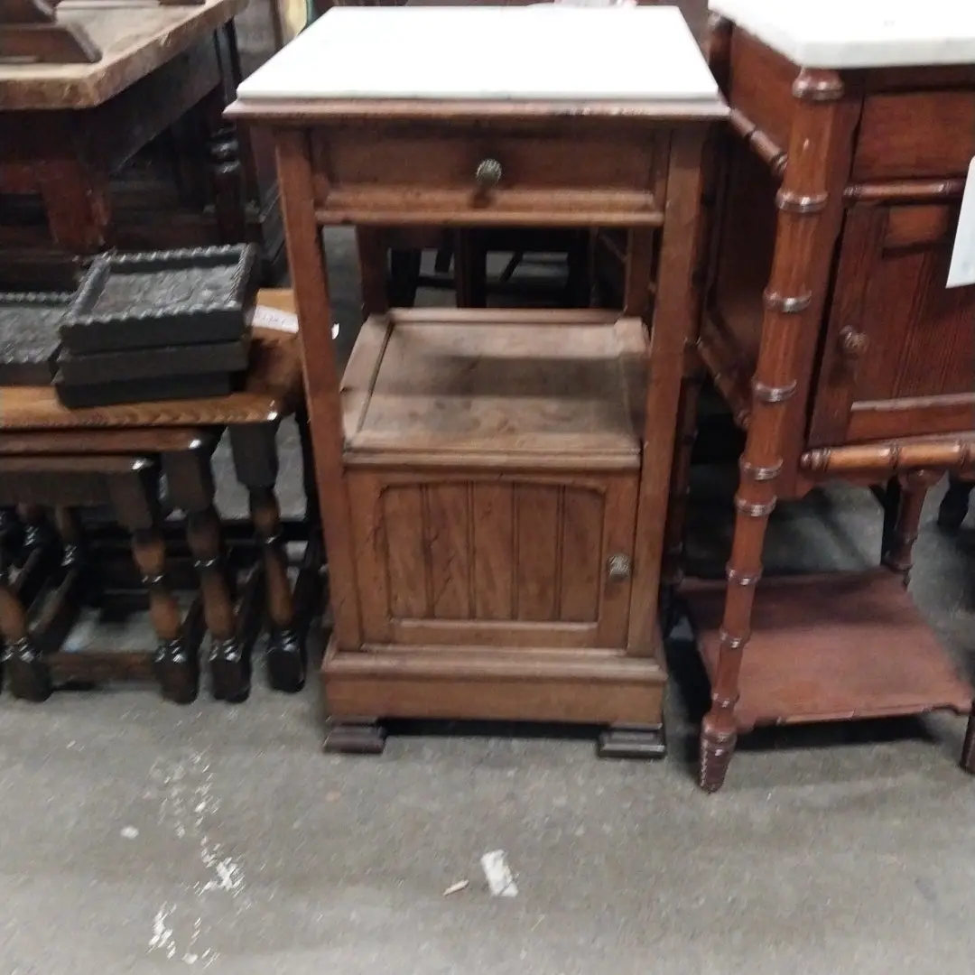 Large French Simple Style Marble Top Night Stand 1