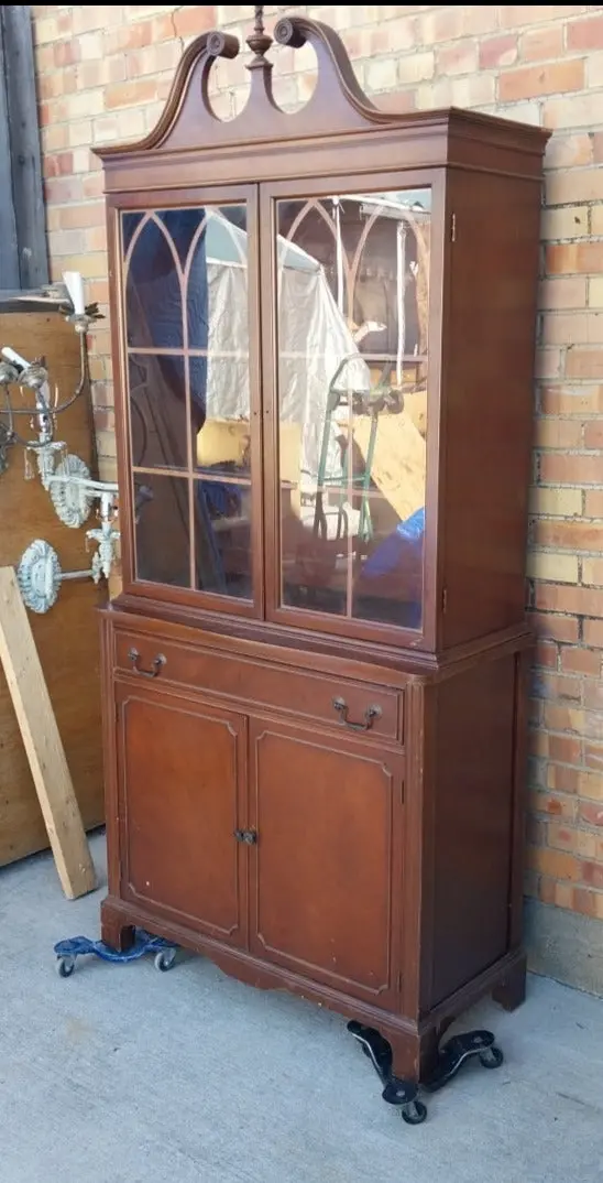 Small Duncan Phyfe Mahogany China Cabinet 1