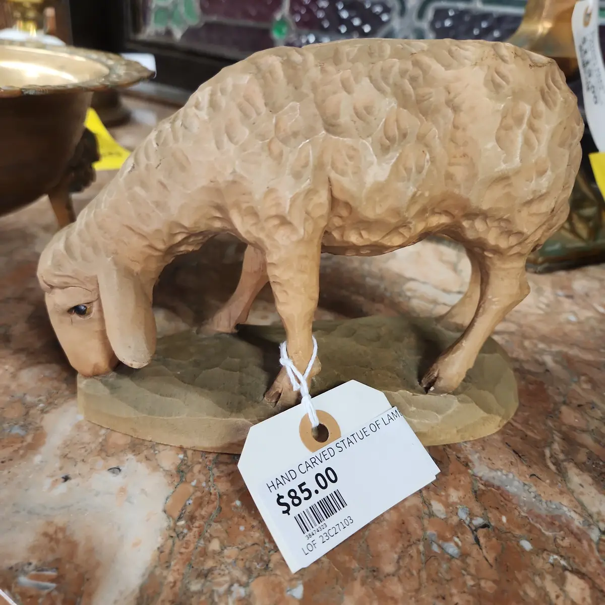 Hand Carved Statue Of Lamb 1