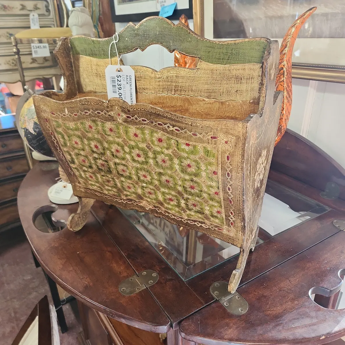 Green Florentine Magazine Rack 1