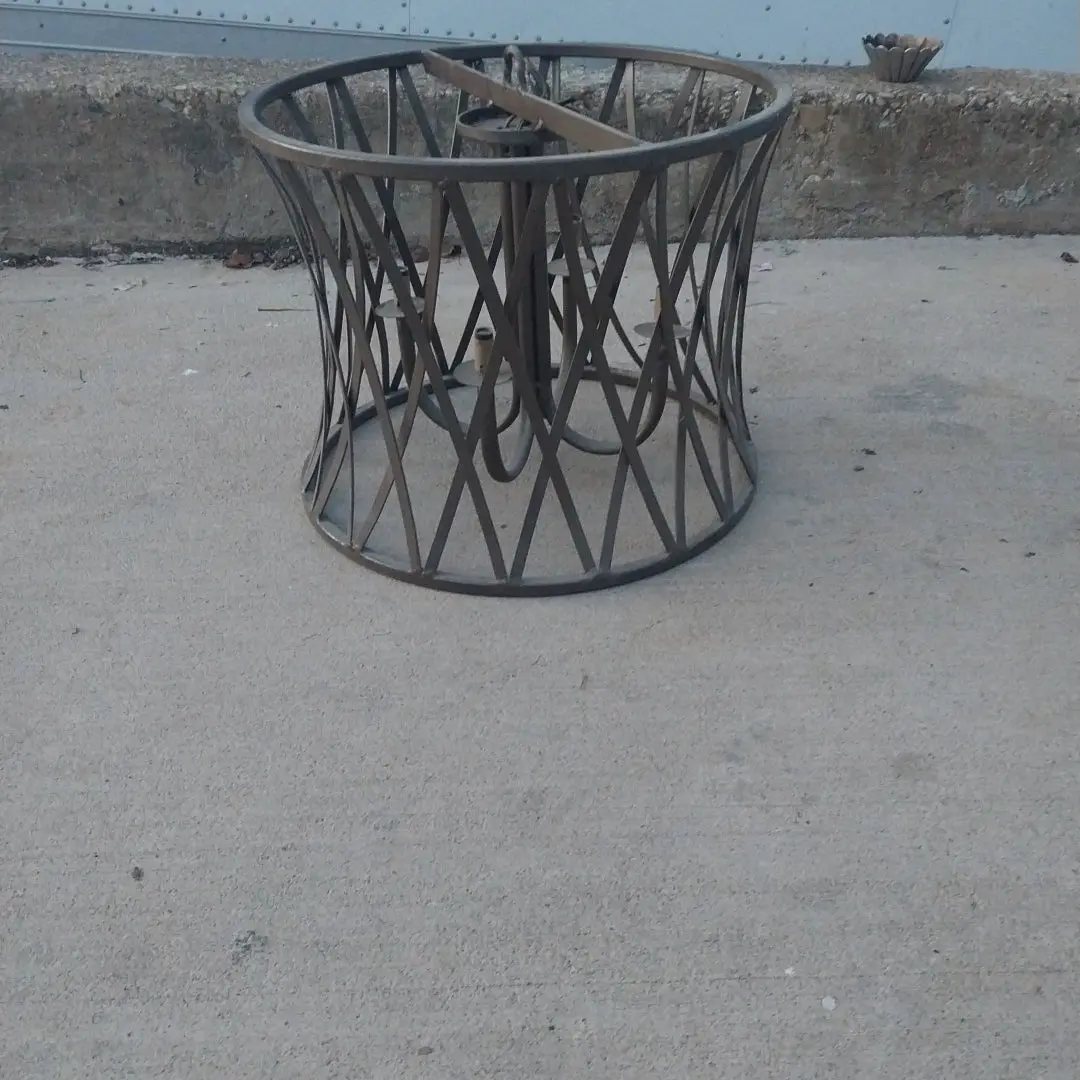 Medium Round Iron Lattice 4 Light Drum Chandelier 1