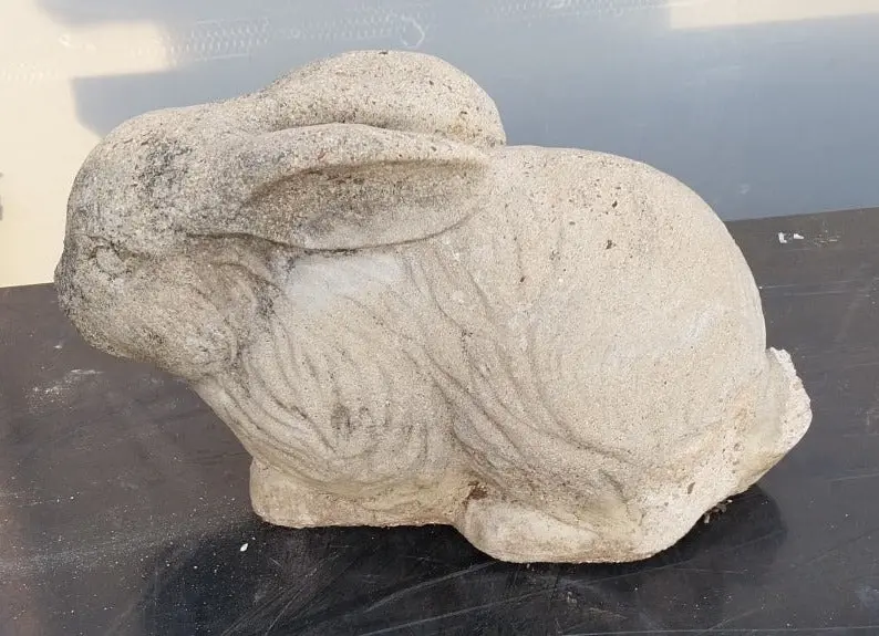 Concrete Rabbit With Flat Ears 1
