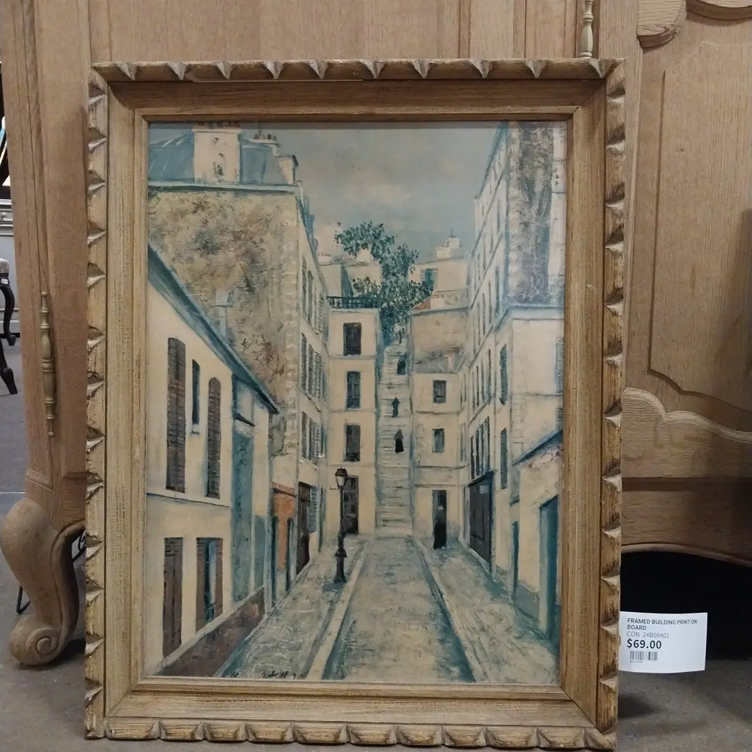 Framed Building Print On Board 1