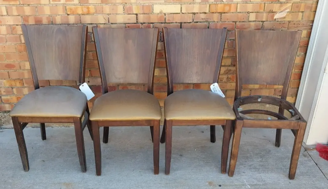 Set Of 4 Steam Bent Dining Chairs As Found 1