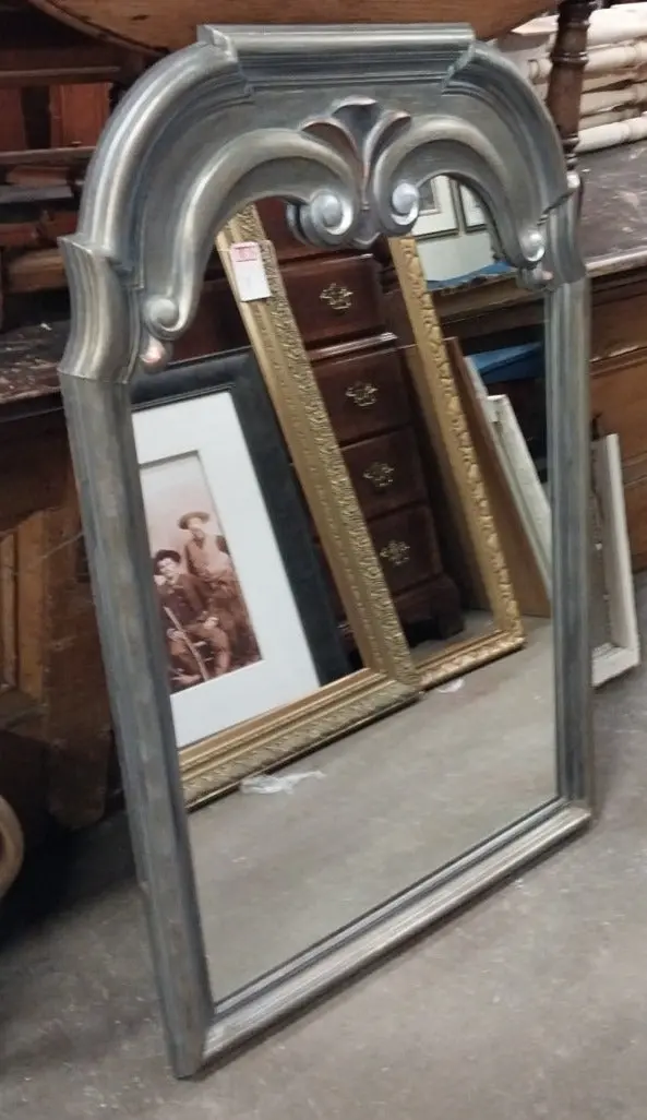 Silver Plastic Mirror Vintage 1