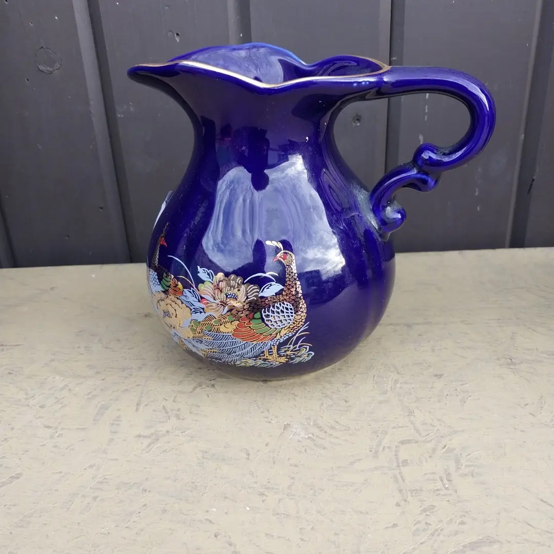 Blue Floral Japanese Teapot With Birds 1