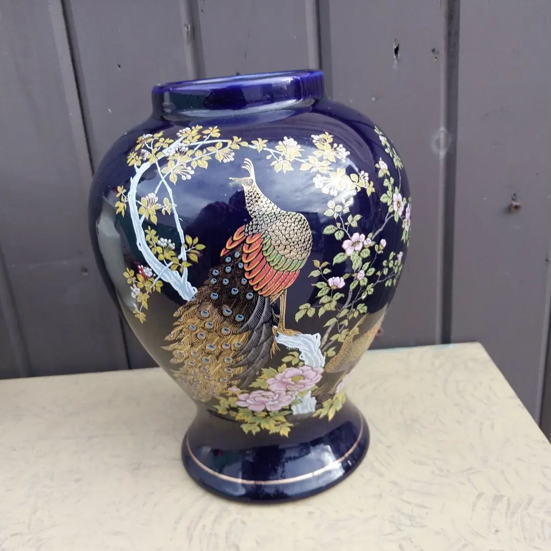 Japanese Blue And Gold Ginger Ja Vase 1