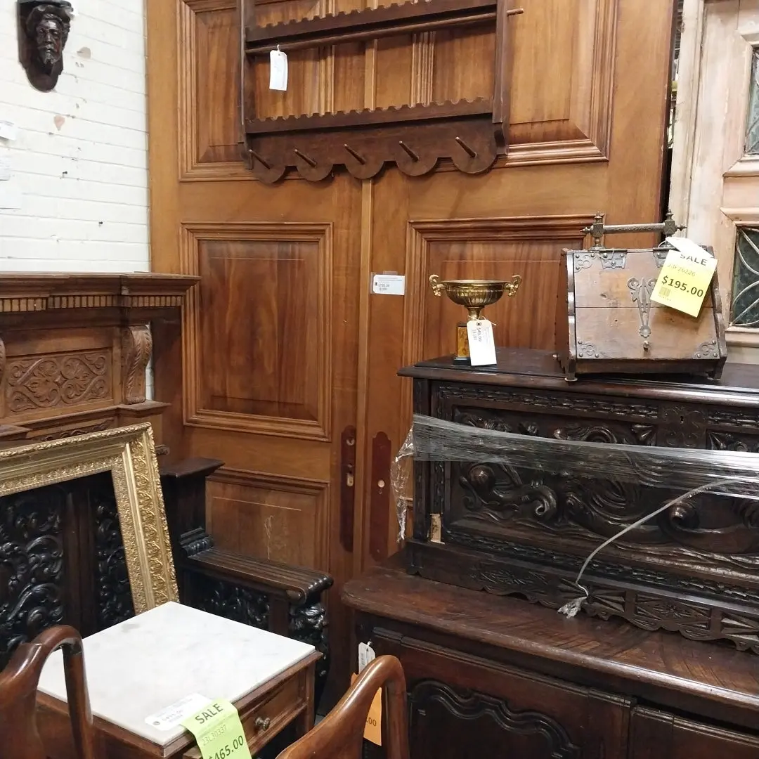 Pair Of Huge Solid Wood Doors With Mahogany Veener 1