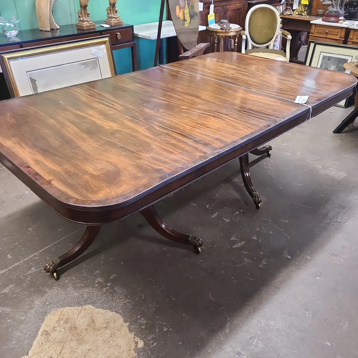 Early Duncan Phyfe Style Mahogany Pedestal Table 1