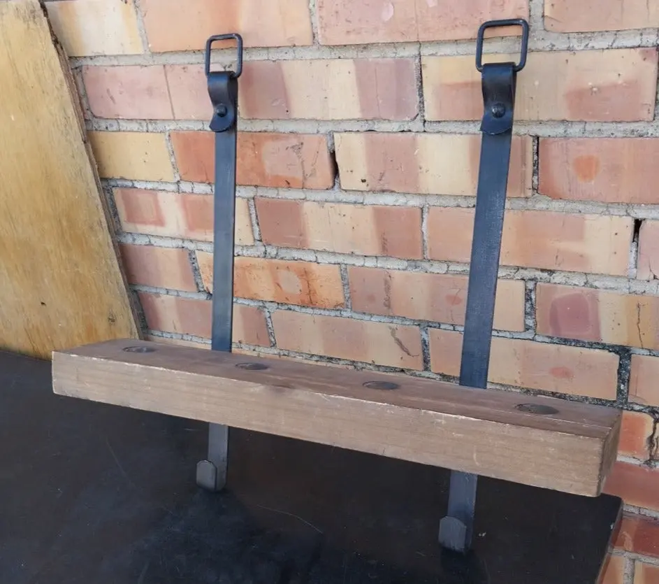 Iron Strap And Wood Wine Rack 1