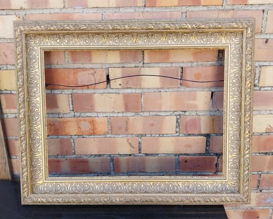Small Ornate Gilt Frame With Leaf Trim 1
