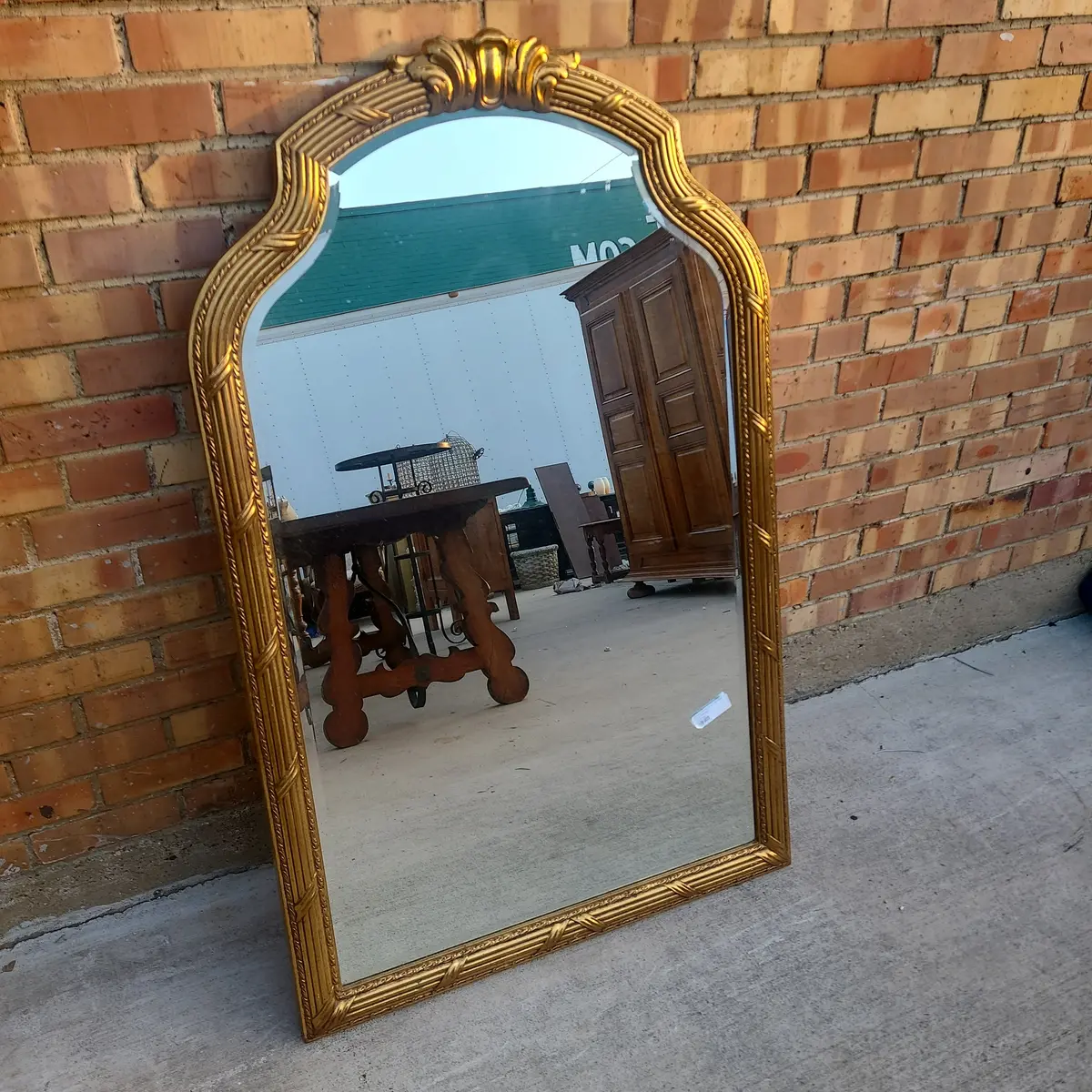 Reeded French Gilt Mirror- 20Th Century 1