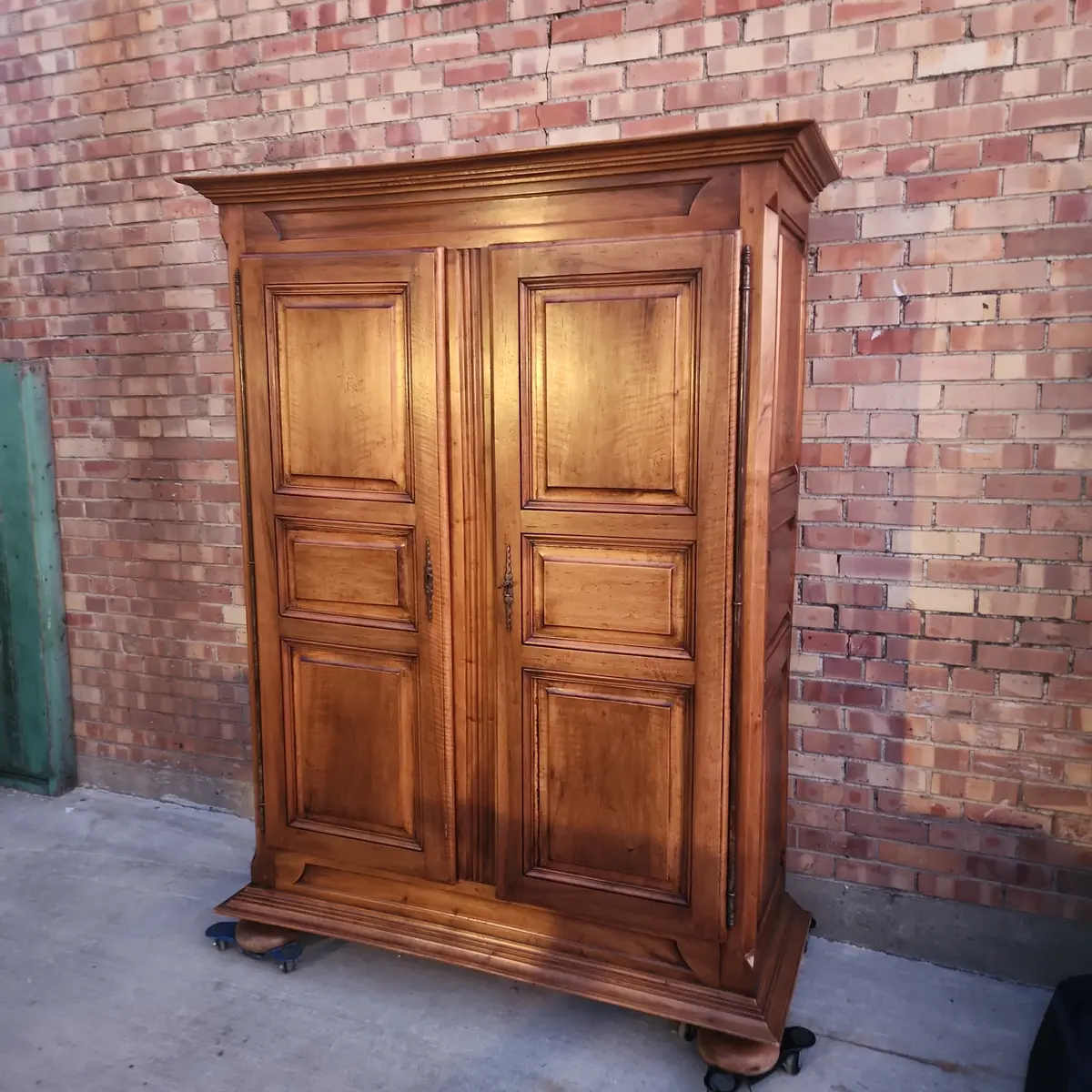 2 Door Paneled Walnut Cupboard With Barrel Hinges 1