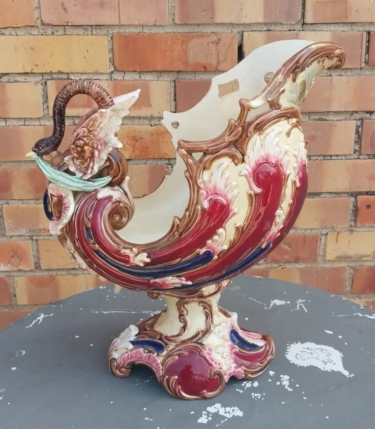 Majolica Swan Pitcher  Pd Mike Ck 26338 Inc. 1