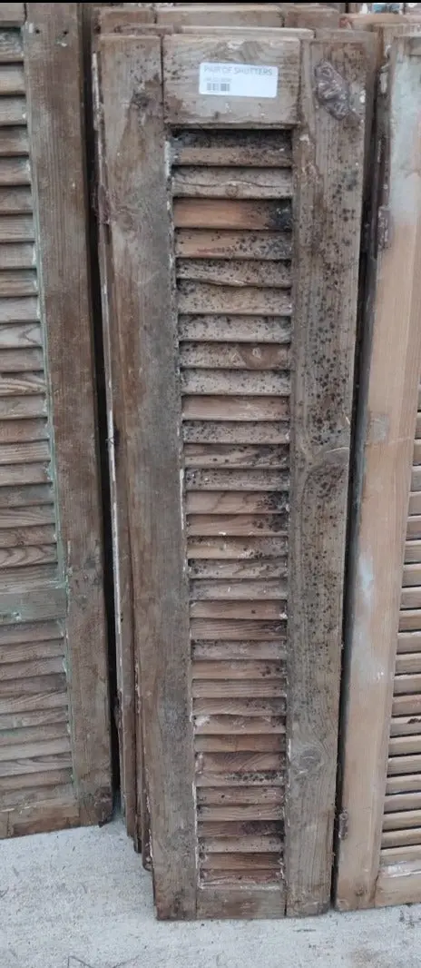 Set Of 2 Distressed Shutters With Paint 1