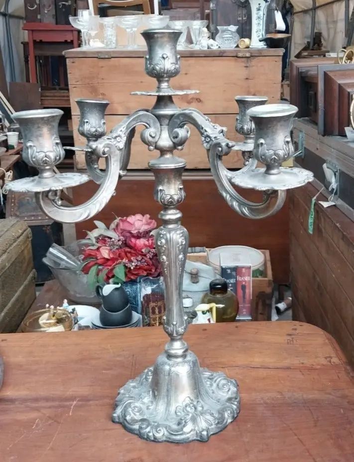 Not Old Silver Plate Candelabra 1