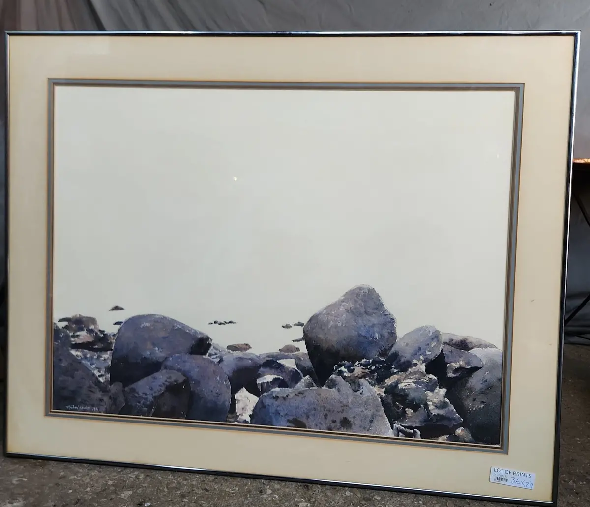 Signed Rocky Beach Watercolor-Circa 1931 1
