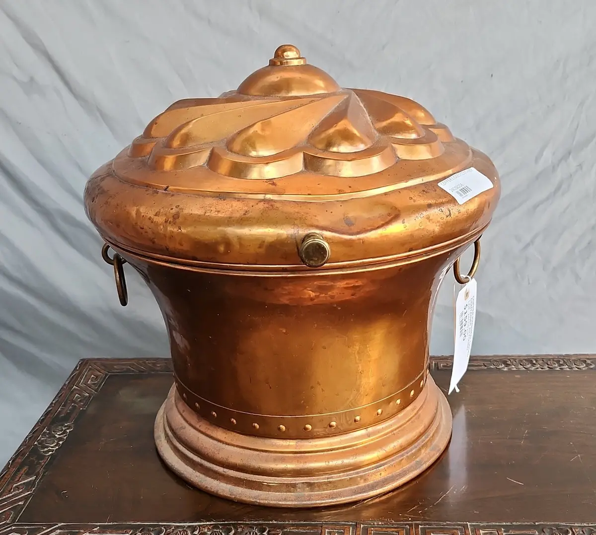 Copper Pinwheel Lidded Container As Found 1