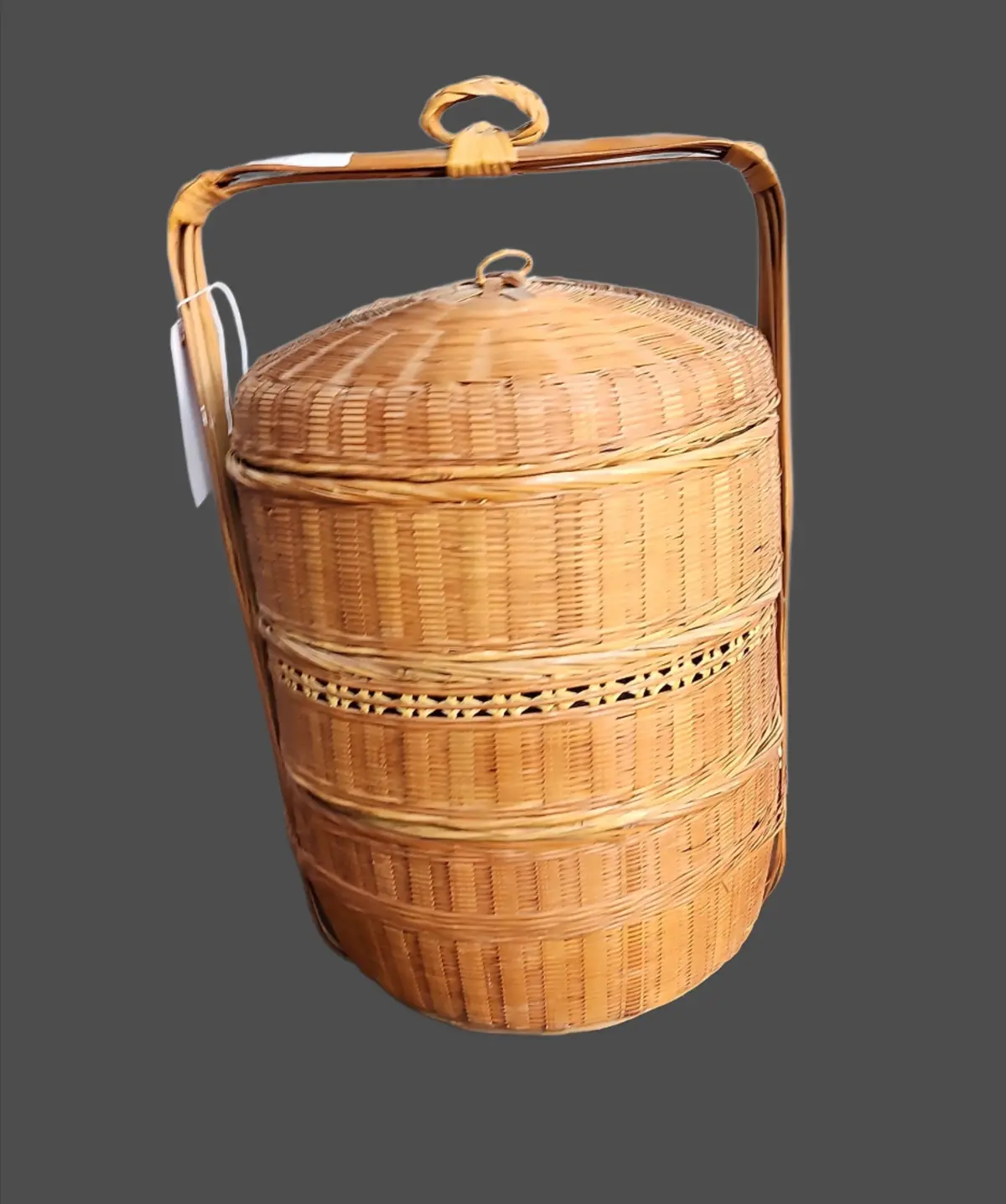 Tall Asian Lidded Lunch Basket 1