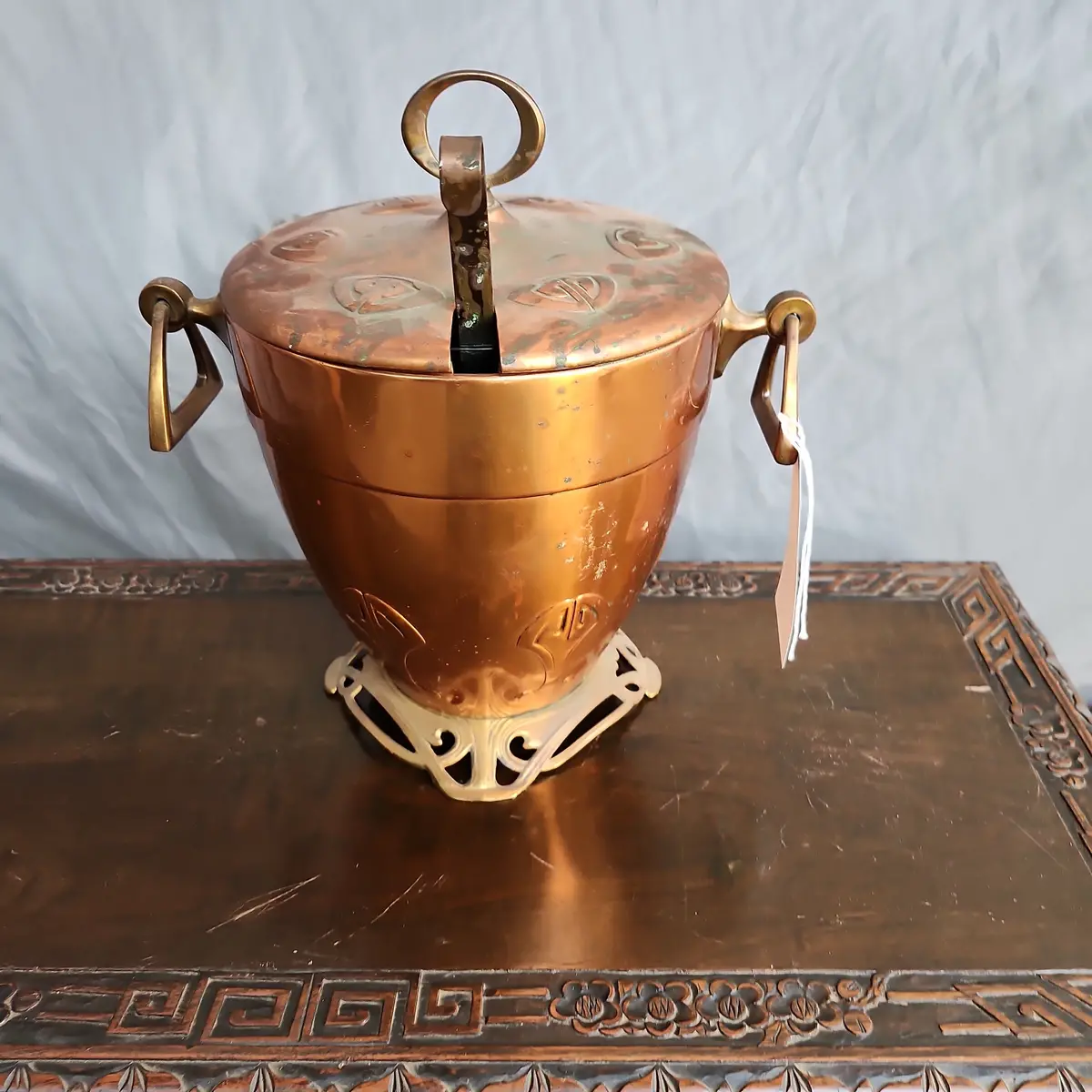 Art Nouveau Copper Lidded Ice Bucket 1