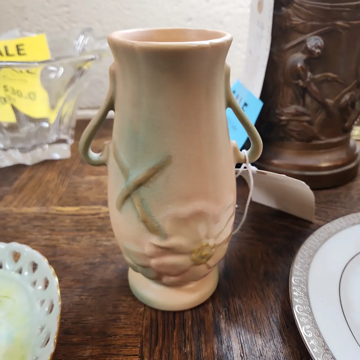 Weller Vintage Wild Rose Pottery Vase 1