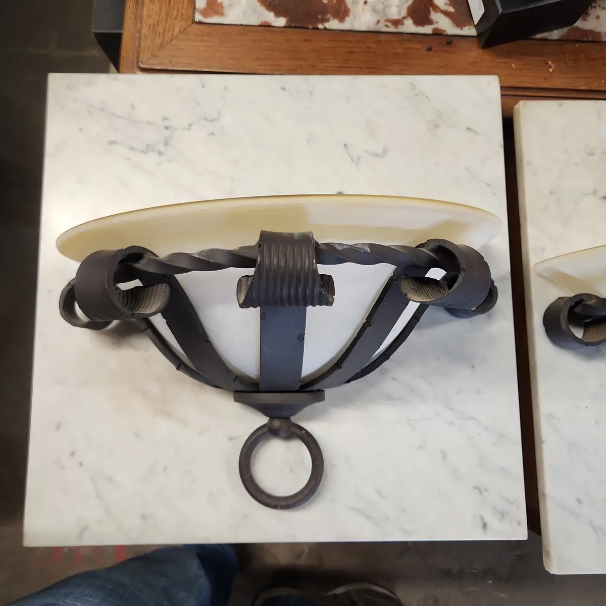 Pair Of Sconces With Glass Shades 1