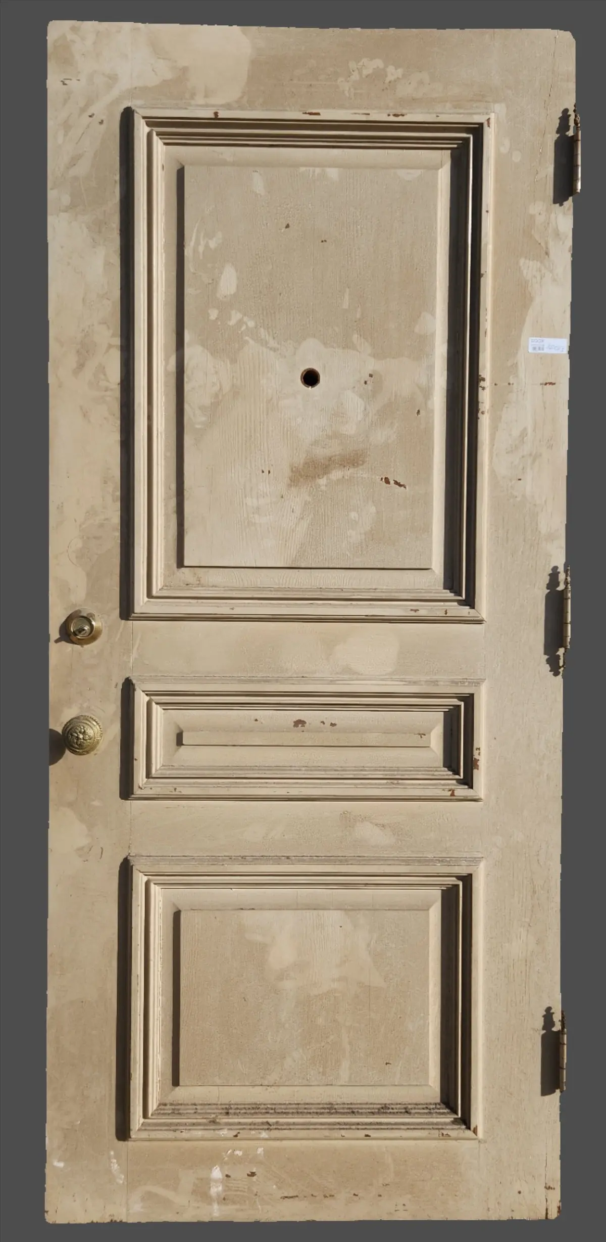 Large Painted, Paneled Door With S. Wagner Hardware 1