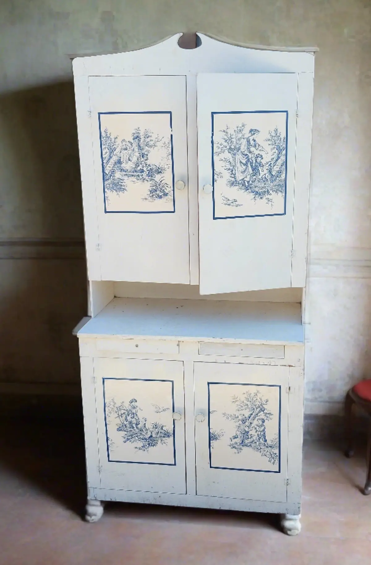 Light Blue French Children's Kitchen Hutch 1