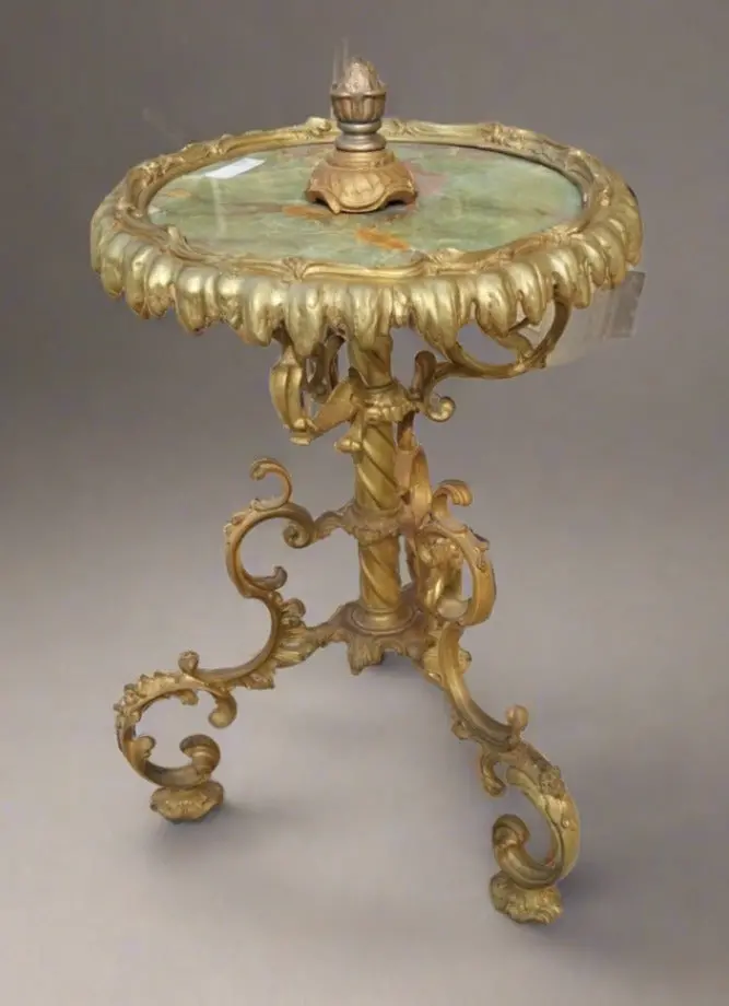 Bronze With Green Onyx Top Table 1