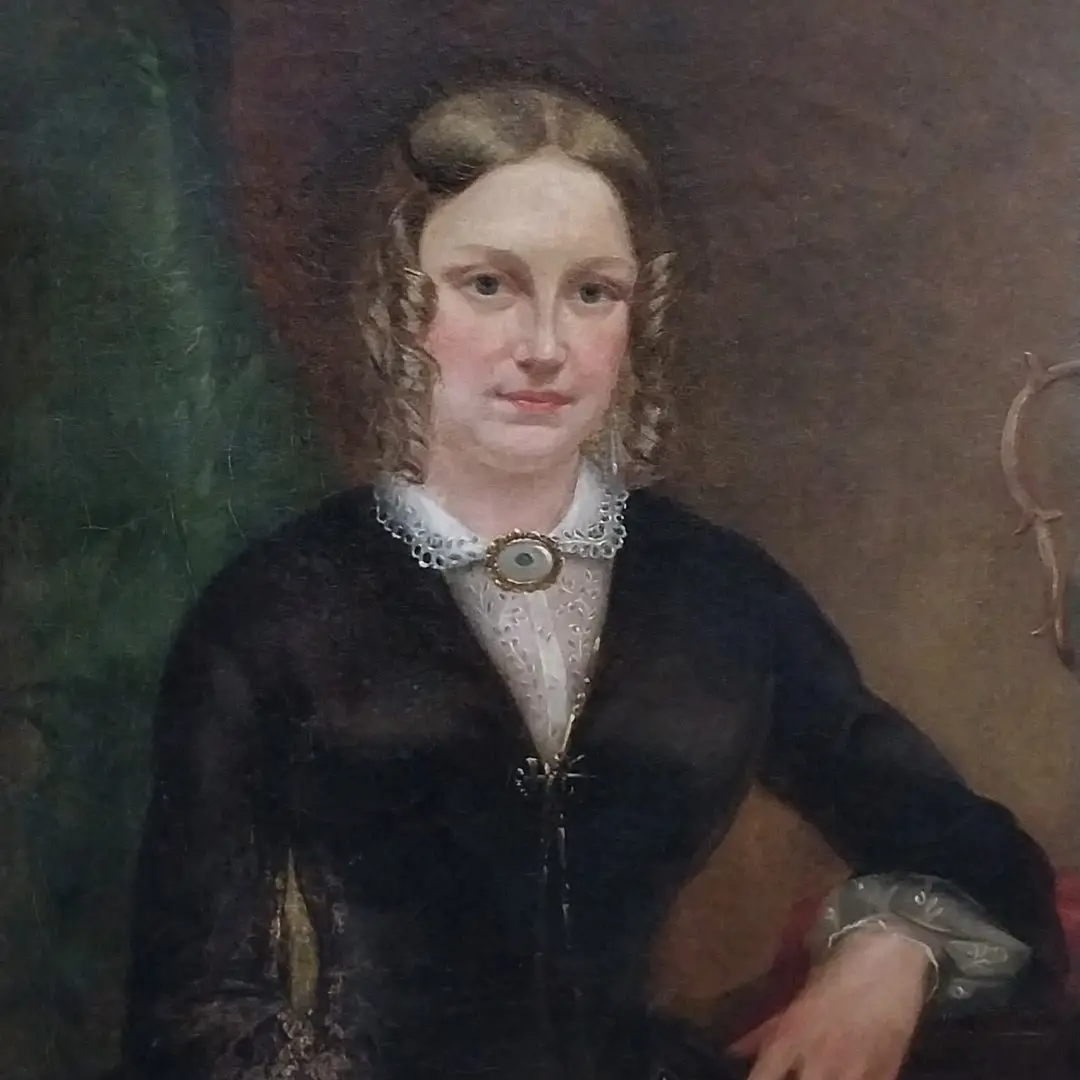 Unframed Oil Painting Of A Young Woman 1