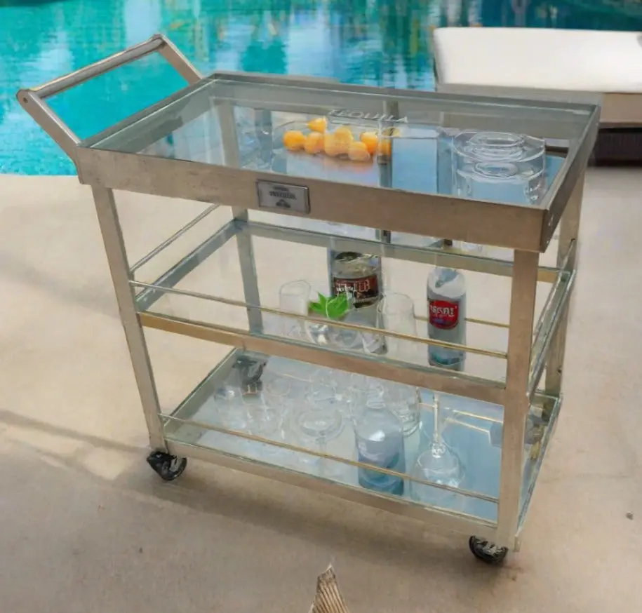 Modern Steel And Glass Office Cart 1