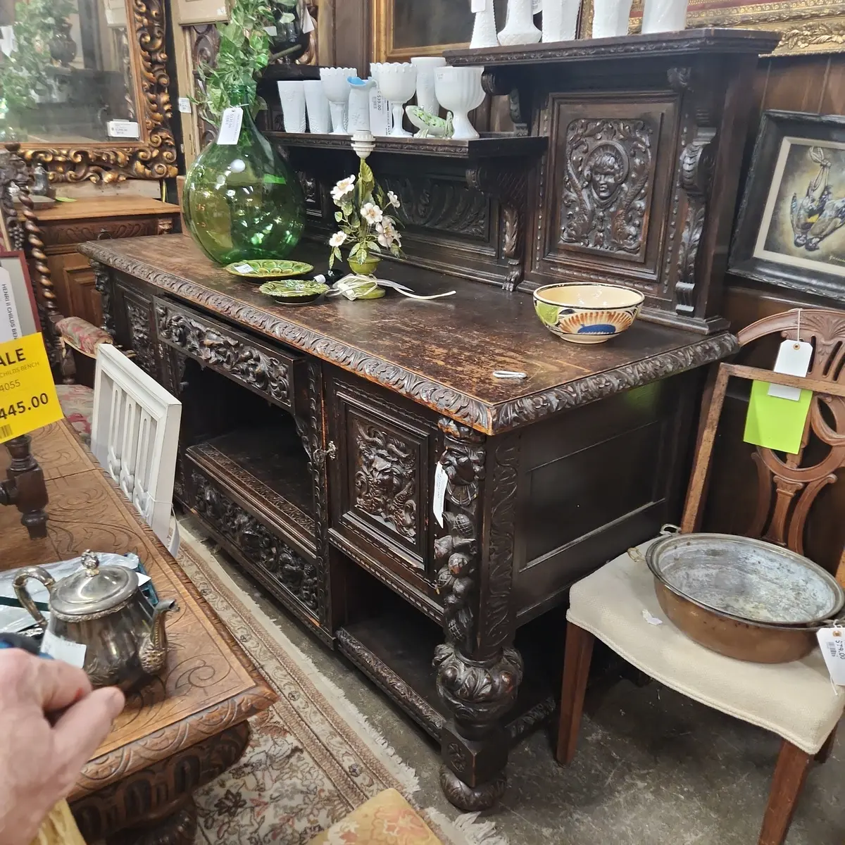 Large Carved Oak Sideboard With Niche 1
