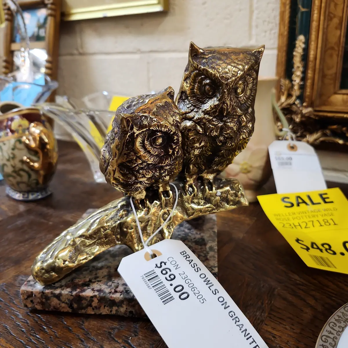 Brass Owls On Granite 1