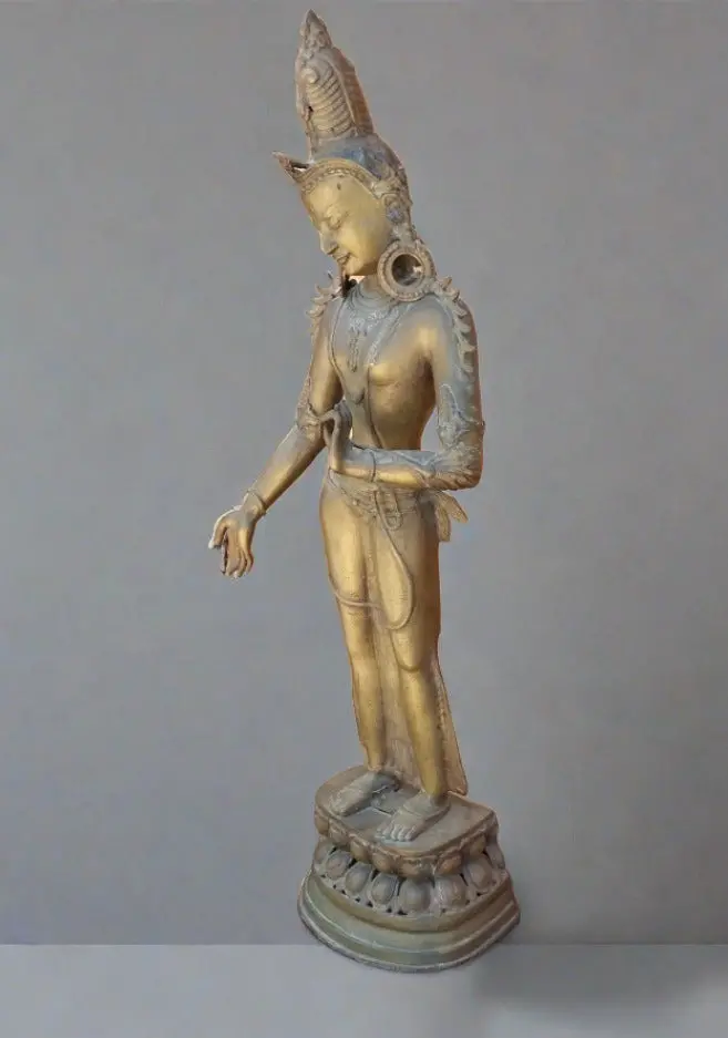 Large Brass Statue Of Vishnu 1