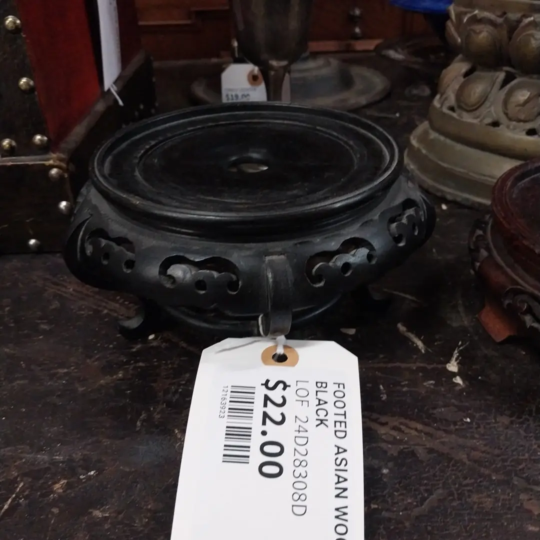 Footed Asian Wood Base Black 1